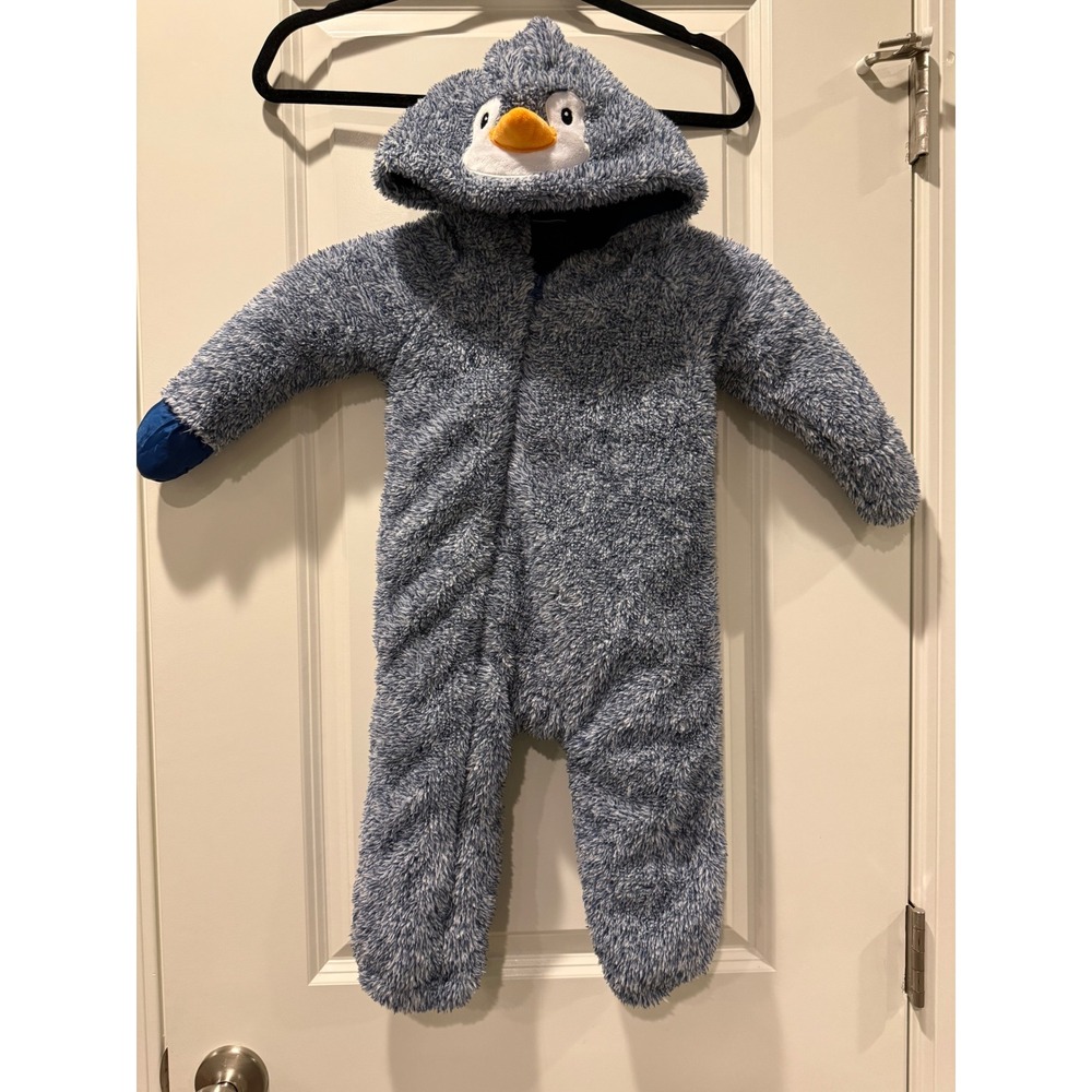 Koala Baby Penguin Sherpa Fleece Pram‎ Suit Bunting Blue White 12-18M 42003392